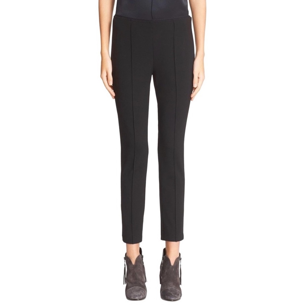 Rag and Bone Womens Polly Black Ponte Knit Cropped Ankle Pants Side Zip size 0